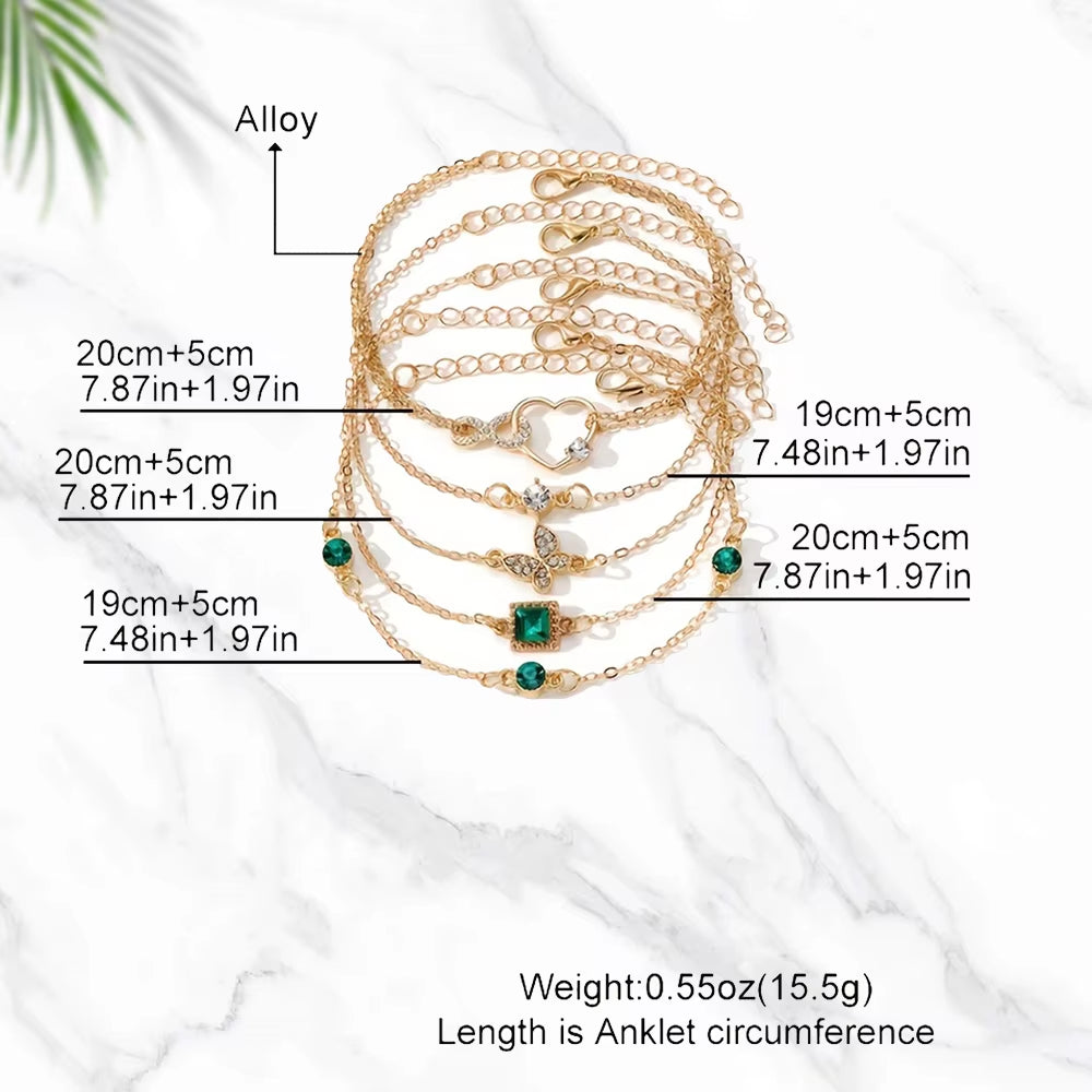 5Pcs Vintage-Inspired Bracelet Set with Sparkling Rhinestones - Infinity & Geometric Designs, Perfect for Casual Attire or Gifti